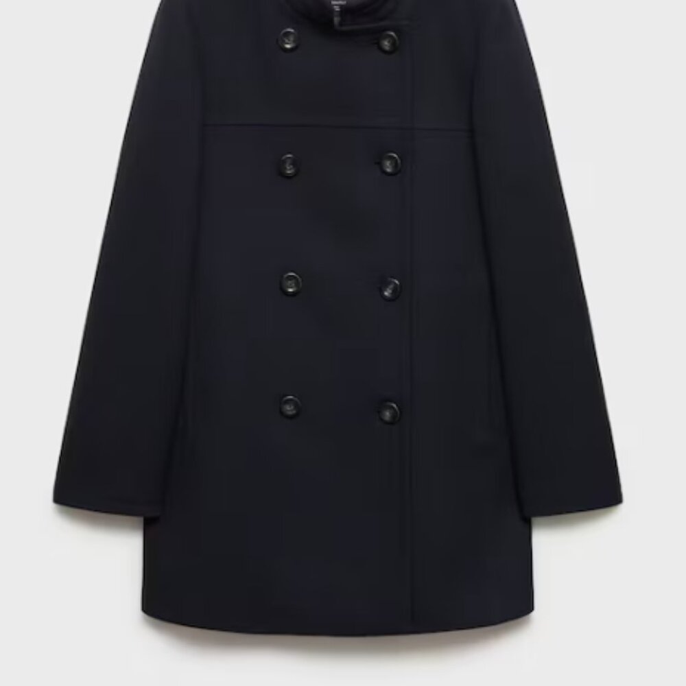 Mango Double-breasted coat Dark Navy Size XL - Picture 7 of 7